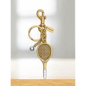 NWT Coach CCD42 Tennis Racket Bag Charm Key Ring